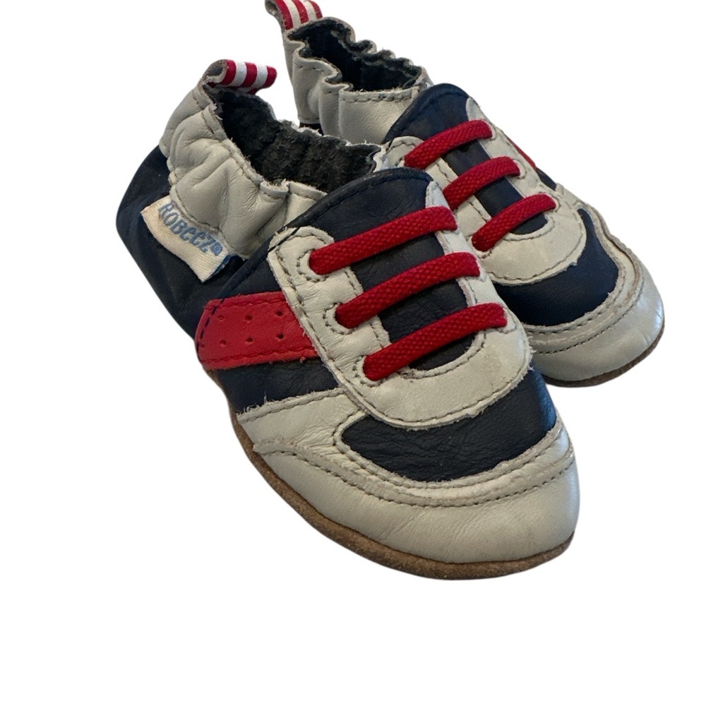 0-6month Robeez Kids Shoes with Red and Blue Accents